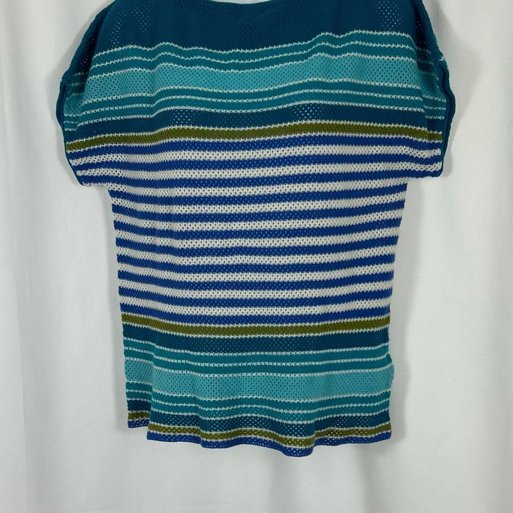 Tommy Bahama Cotton loose weave striped short sleeve shirt S - Picture 5 of 10